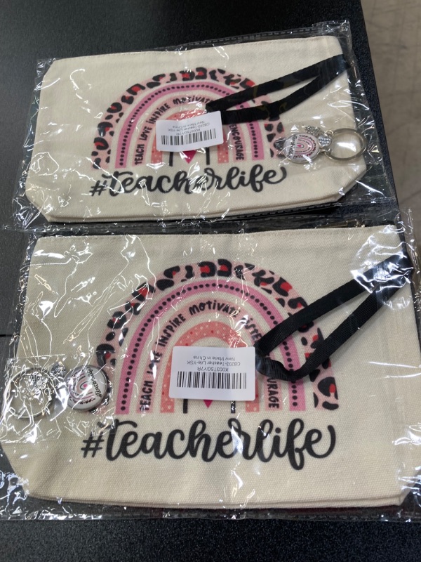 Photo 2 of **2 Pack** Teacher Life Cosmetic Bag?The Best Birthday Gift for Teachers, Appreciation Gifts for Teachers Birthday?Teacher Holiday Graduation Present?Appreciation Graduation Gifts for Teachers