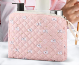 Photo 1 of 3 Pieces Coquette Makeup Bag Cotton Cosmetic Bag Cute Flower Makeup Bag Aesthetic Floral Makeup Pouch Quilted Travel Toiletry Bag Kawaii Stuff for Women Girls