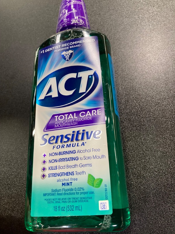 Photo 2 of **EXP 10/2024** Act Total Care Anticavity Fluoride Mouthwash Sensitive Formula Mint - 18 oz