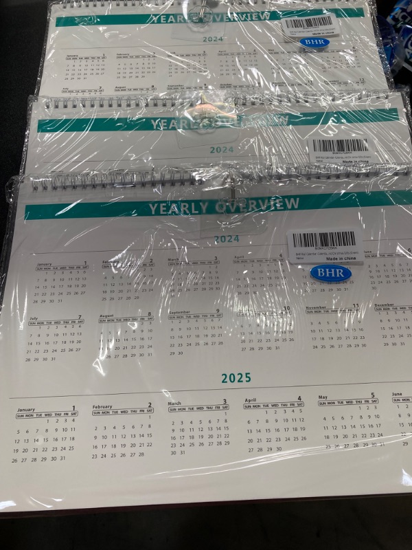 Photo 2 of **Pack**  BHR Wall Calendar -Calendar 2024-2025 from Jan. 2024 to Jun. 2025 18 Months Calendar 14.7"×11"Thick Paper with Julian Dates and Block for New Year and Christmas Gifts (Green)