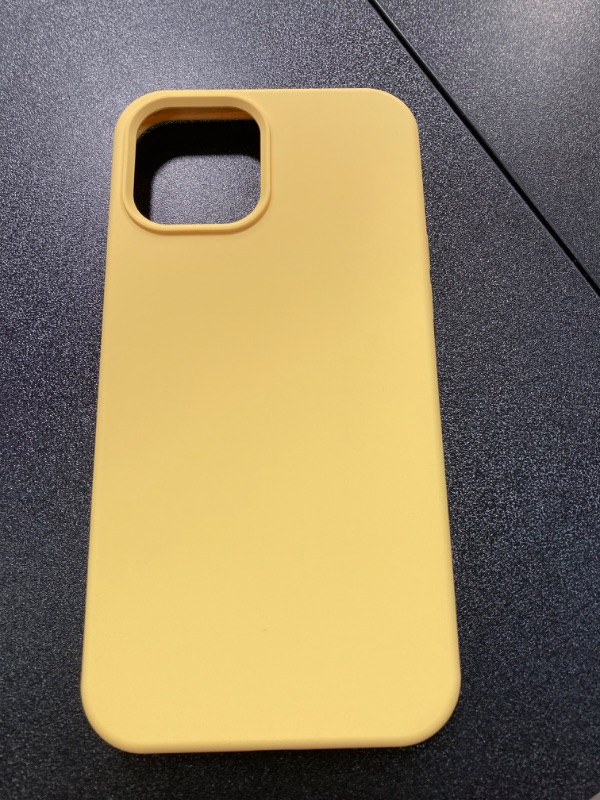 Photo 2 of [3 in 1 Compatible with iPhone 12 Pro Max Case,with 2 Screen Protectors,Liquid Silicone Shockproof Phone Case?iPhone 12 Pro Max 6.7 Inch Soft Microfiber Lining Protective Cases(Yellow)