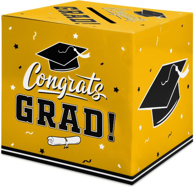 Photo 1 of *** BUNDLE OF 2 *** Gatherfun Graduation Party Decorations Graduation Box Graduation Card Box for Graduation Gift Graduation Party Favors Decor Party Supplies Yellow