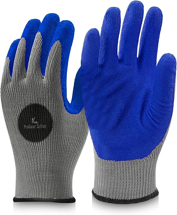 Photo 1 of 120 Pairs Blue Latex Coated, Gardening Gloves, Work Gloves, Double dipped, Textured Grip Gloves
