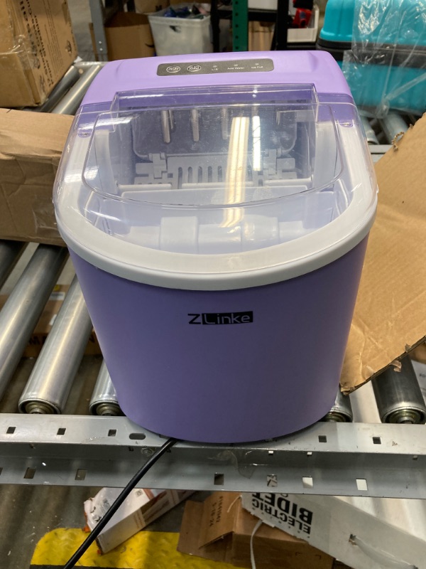 Photo 3 of PICTURE FOR REFERENCE! PURPLE, NOT PINK! EUHOMY Countertop Ice Maker Machine with Handle, 26lbs in 24Hrs, 9 Ice Cubes Ready in 6 Mins, Auto-Cleaning Portable Ice Maker with Basket and Scoop, for Home/Kitchen/Camping/RV
