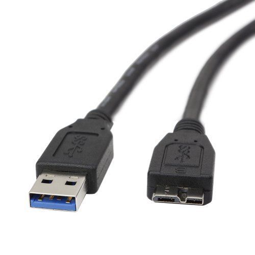 Photo 1 of 2 PACK! 3FT USB 3.0 Cable/Cord for Seagate Goflex, Expansion Desktop External Hard Drive Super Speed 5Gbps A/Micro B Device,Black
