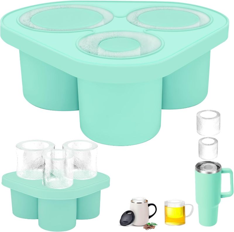 Photo 1 of 2 PACK! Ice Cube Tray for Tumbler, Ice Cube Tray With Lid and Bin for 30-40 oz Tumbler Cup, Freezer, Ice Drink, Juice, Whiskey, Cocktail, 3 Pcs Cylinder Silicone Ice 
