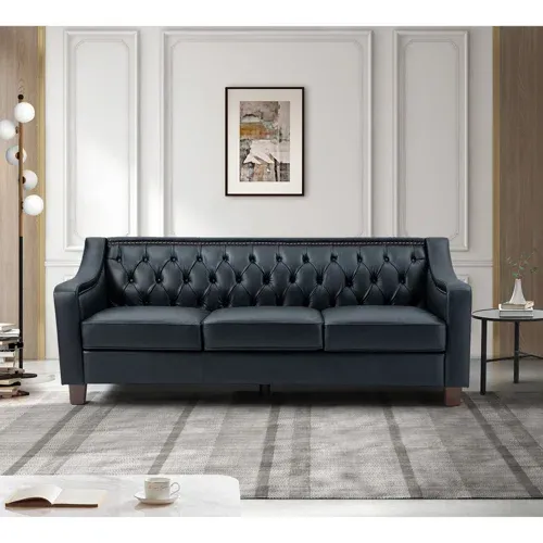 Photo 1 of HAS TWO BOXES!  Raeburn 82.28" Wide Genuine Leather Sofa With Sloped Arms
