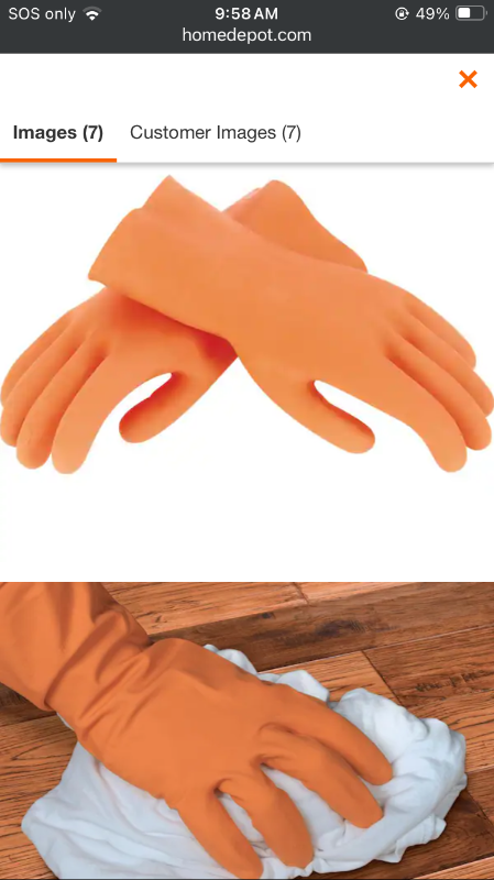 Photo 1 of 1 Size Fits Most Heavy Duty Latex Tile Grouting and Multipurpose Gloves (1-Pair)