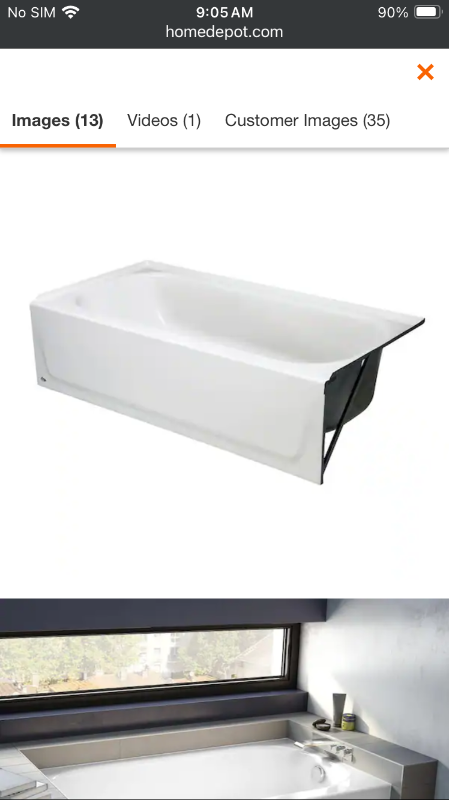 Photo 1 of Maui 60 in. x 30 in. Soaking Bathtub with Right Drain in White