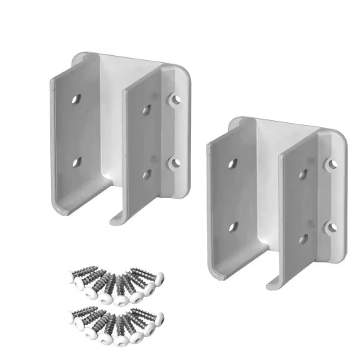 Photo 1 of 
White Vinyl Fence Bracket Kit (2-Pack