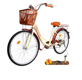 Photo 1 of ARTUDATECH 26 Inch Beach Cruiser Bike for Women, 7 Speed Commute Bike for Adults, Women Bicycle with Adjustable Seat and Basket
