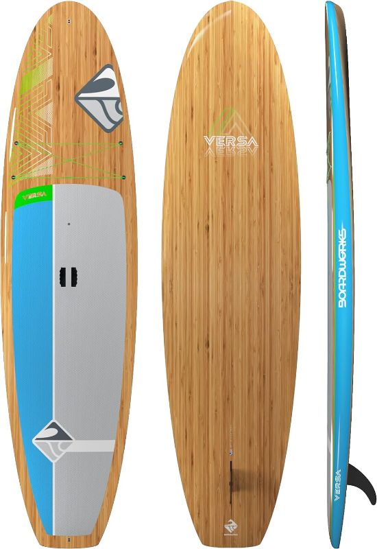 Photo 2 of Boardworks Versa | Recreational Stand Up Paddleboard | Bombshell Epoxy Hardboard | 10' 6", Bamboo/Blue