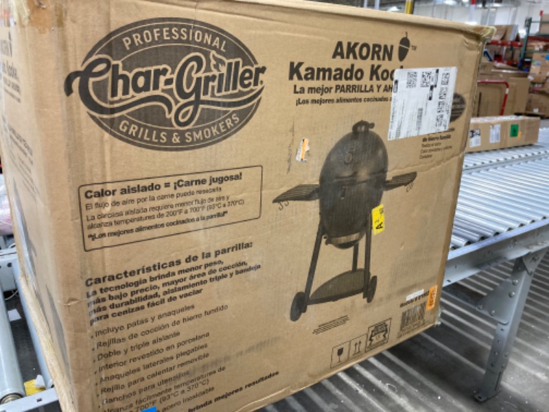 Photo 4 of Char-Griller® AKORN® Kamado Charcoal Grill and Smoker with Cast Iron Grates, Warming Rack and Locking Lid with 445 Cooking Square Inches in Graphite, Model E16620 Graphite w/ Warming Rack