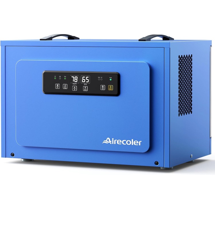 Photo 1 of 125 Pint Commercial Dehumidifier for Crawl Spaces & Basements with Drain Hose, Industrial Grade Water Damage Restoration for up to 6,000 sq ft, Auto Defrost, Memory Starting