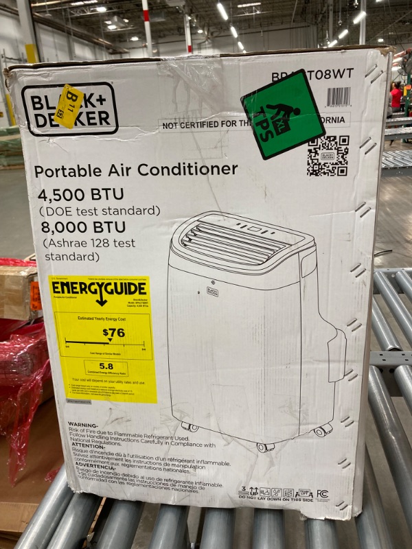 Photo 2 of BLACK+DECKER 8,000 BTU Portable Air Conditioner up to 350 Sq.Ft.with Remote Control, White White - 8,000 BTU 1 Count (Pack of 1)