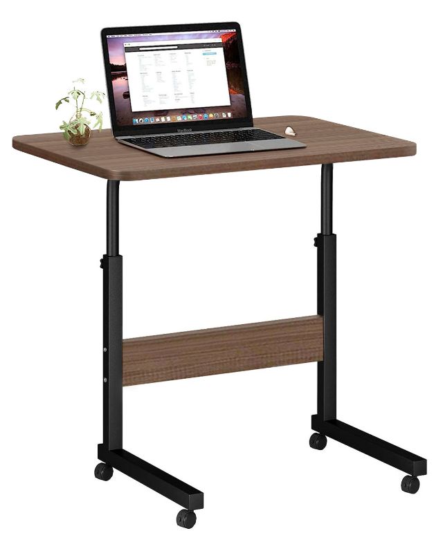 Photo 1 of *** BLACK ***Laptop Table Adjustable Standing Computer Desk Home Office Desks for Small Spaces Portable Side Table for Sofa and Bed, Study Desk Mobile Rolling Computer Work Desk