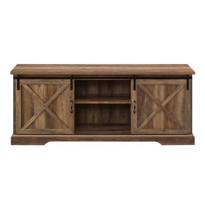 Photo 1 of Harrison Reclaimed Barnwood Modern Farmhouse Sliding Door TV Stand by Walker Edison