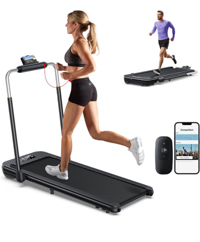 Photo 1 of 3.0HP Peak Walking Pad Treadmill, 340+ LB Capacity Walking Pad with 12% Incline, Voice Controlled Under Desk Treadmill Works with KINOMAP, Portable Desk Treadmill for Home,Office,Apartment