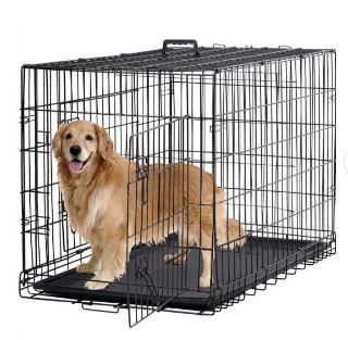 Photo 1 of BestPet Double-Door Metal Dog Crate with Divider and Tray, x-Large, 48"L