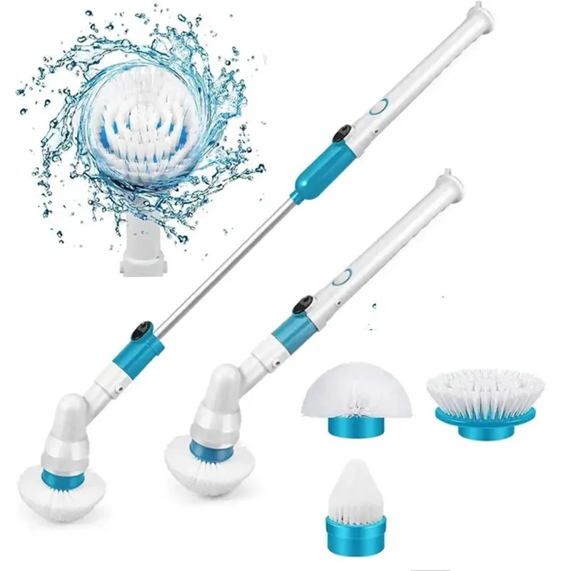 Photo 1 of Anself Electric Spin Scrubber Cordless Rechargeable Bathroom Scrubber Cleaning Brush with 3 Replaceable Brush Heads Extension Handle for Tub, Tile, Floor, Wall