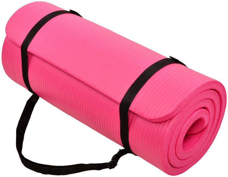 Photo 1 of ** Cut while Open***BalanceFrom GoCloud All-Purpose 1-Inch Extra Thick High Density Anti-Tear Exercise Yoga Mat with Carrying Strap