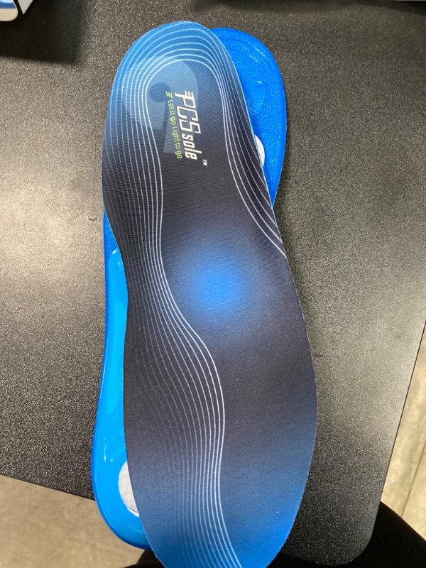 Photo 2 of PCSsole Orthotic High Arch Support Insoles,220+lbs Comfort Gel Work Boot Insert for Flat Feet, Plantar Fasciitis,Feet Pain, Heel Spur Pain,Metatarsalgia,Over Pronation for Men and Women?32cm? XL:(Men 12-13.5/Women 14-15.5) 32CM Blue