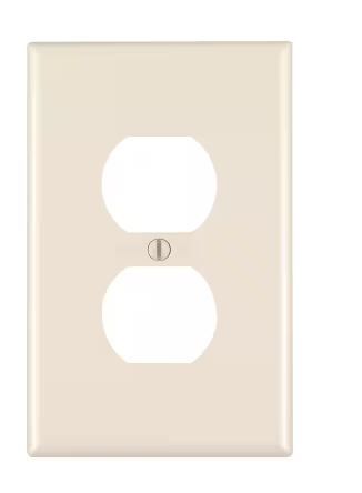 Photo 1 of 2-Gang Midway Duplex Outlet Nylon Wall Plate, Light Almond

