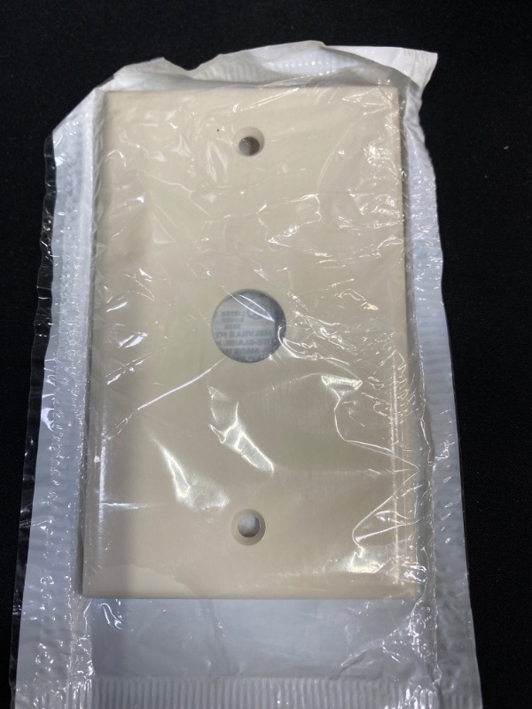 Photo 2 of 1-Gang 0.625 in. Hole Device Telephone/Cable Wall Plate, Ivory
