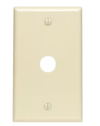 Photo 1 of 1-Gang 0.625 in. Hole Device Telephone/Cable Wall Plate, Ivory
