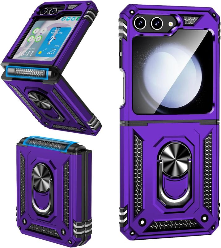 Photo 1 of 
ONOLA for Samsung Galaxy Z Flip 5 Case with Hinge Protection and 360°Rotate Ring Magnetic Kickstand, Samsung Z Flip 5 Phone Case for Samsung Galaxy Z Flip 5...
Color:Purple