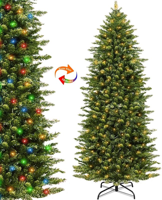 Photo 1 of 6 Ft by 36" Pre Lit Artificial Slim Christmas Tree 