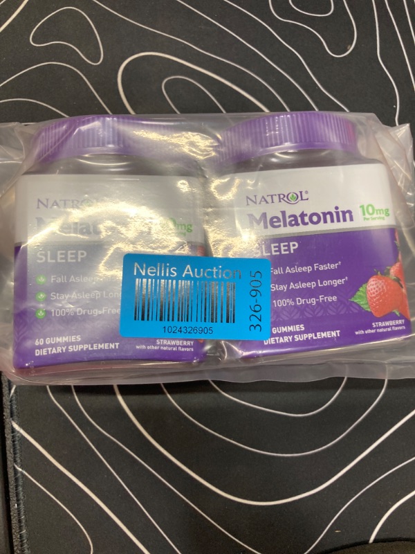 Photo 2 of **2 Pack** Melatonin 10mg, Sleep Support, Gummies Strawberry