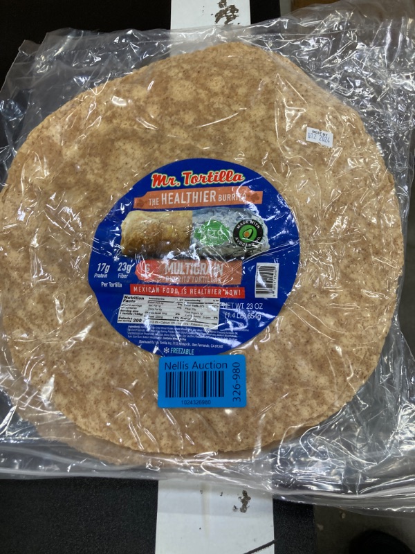 Photo 2 of **2 Pack** Mr. Tortilla Healthier Burrito Keto, Vegan, Kosher, Low Calorie, Low Carb, High Protein, High Fiber 12-13" (Multigrain, 6 Wraps)