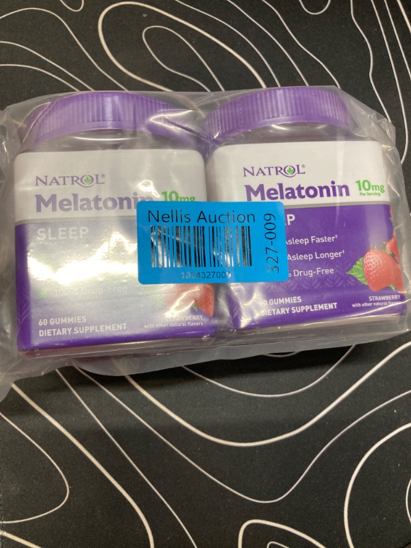 Photo 2 of **2 Pack** Natrol 10mg Melatonin Gummies, Sleep Support for Adults, Melatonin Supplements for Sleeping, 60 Strawberry-Flavored Gummies, 30 Day Supply