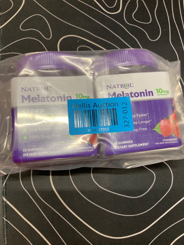 Photo 2 of **2 Pack** Natrol 10mg Melatonin Gummies, Sleep Support for Adults, Melatonin Supplements for Sleeping, 60 Strawberry-Flavored Gummies, 30 Day Supply