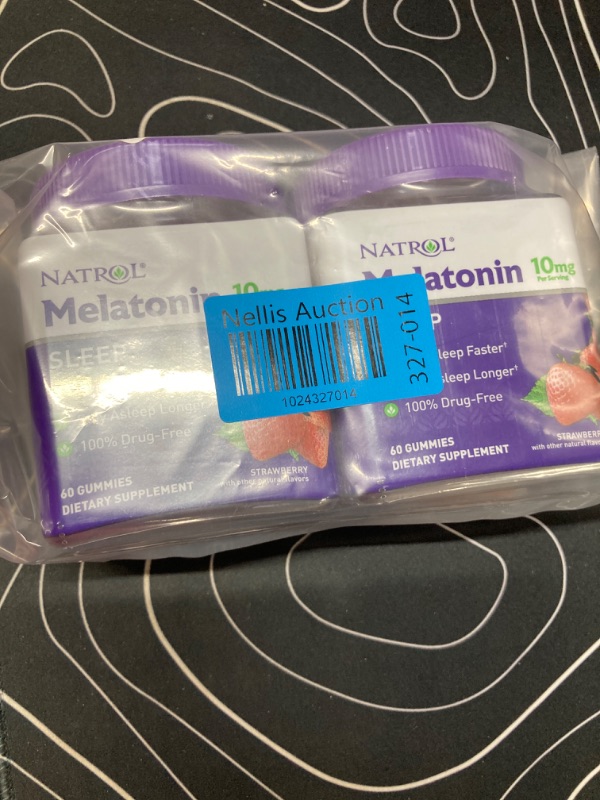 Photo 2 of **2 Pack** Natrol 10mg Melatonin Gummies, Sleep Support for Adults, Melatonin Supplements for Sleeping, 60 Strawberry-Flavored Gummies, 30 Day Supply