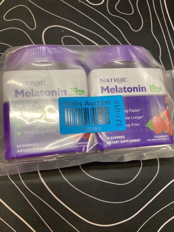 Photo 2 of **2 Pack** Natrol 10mg Melatonin Gummies, Sleep Support for Adults, Melatonin Supplements for Sleeping, 60 Strawberry-Flavored Gummies, 30 Day Supply