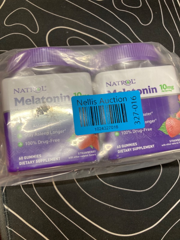 Photo 2 of **2 Pack** Natrol 10mg Melatonin Gummies, Sleep Support for Adults, Melatonin Supplements for Sleeping, 60 Strawberry-Flavored Gummies, 30 Day Supply