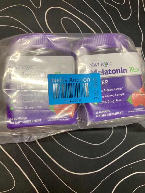 Photo 2 of **2 Pack** Natrol 10mg Melatonin Gummies, Sleep Support for Adults, Melatonin Supplements for Sleeping, 60 Strawberry-Flavored Gummies, 30 Day Supply