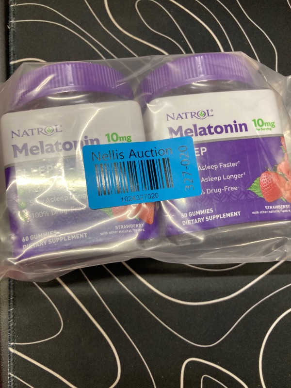 Photo 2 of **2 Pack** Natrol 10mg Melatonin Gummies, Sleep Support for Adults, Melatonin Supplements for Sleeping, 60 Strawberry-Flavored Gummies, 30 Day Supply