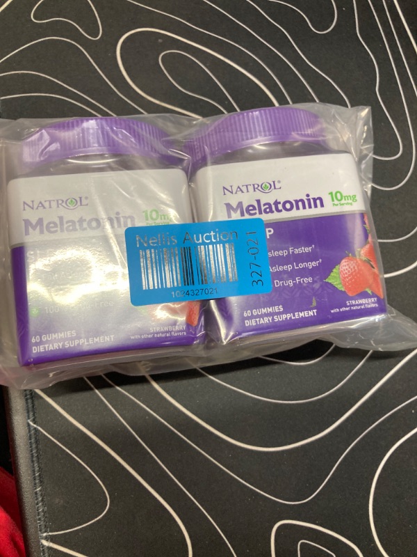 Photo 2 of **2 Pack** Natrol 10mg Melatonin Gummies, Sleep Support for Adults, Melatonin Supplements for Sleeping, 60 Strawberry-Flavored Gummies, 30 Day Supply