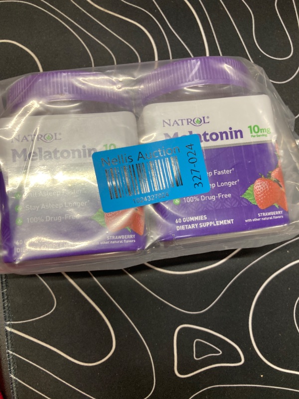 Photo 2 of **2 Pack** Natrol 10mg Melatonin Gummies, Sleep Support for Adults, Melatonin Supplements for Sleeping, 60 Strawberry-Flavored Gummies, 30 Day Supply