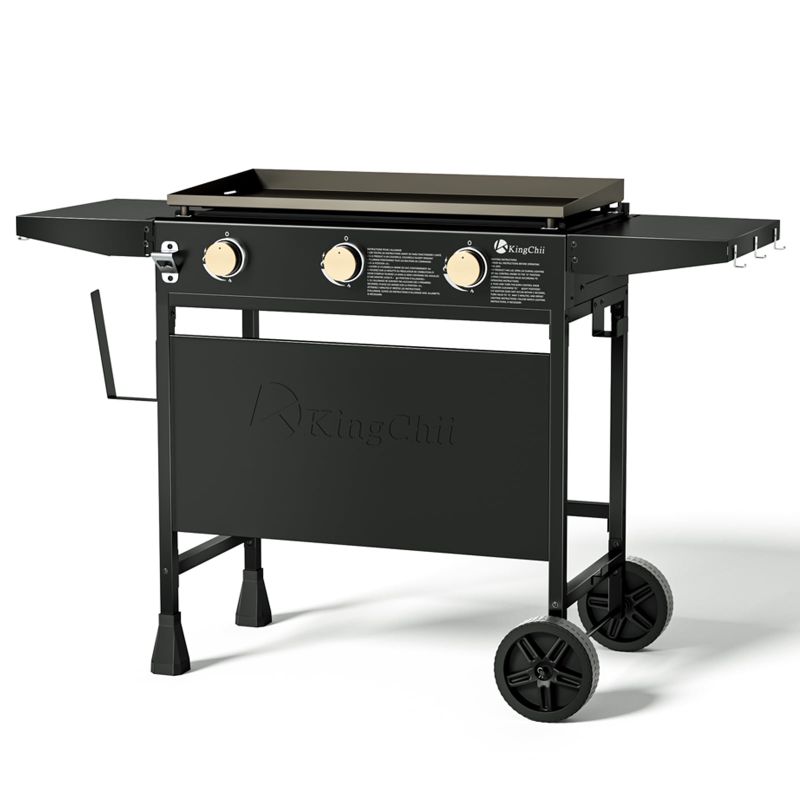 Photo 1 of KingChii 3-Burner 28" Propane Griddles Outdoor Flat Top Gas Grill Griddle for Camping, Tailgating, BBQ, Parties, Backyard & Patio
