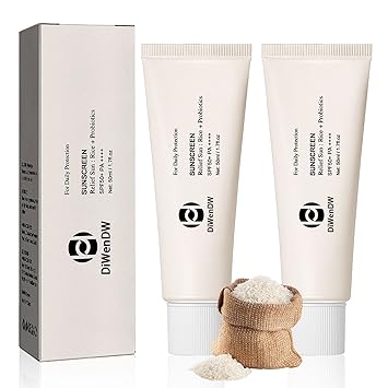 Photo 1 of 2PCS Rice Probiotic Sunscreen with SPF 50+ PA++++,Moisturizing Gentle Daily Sunscreen for Face,Mineral Matte Face Sunscreen for All Skin Types,Travel Non-Greasy Sunblock for Body