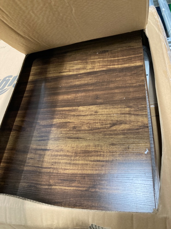 Photo 1 of Tribesigns Farmhouse Dining Table for 6 People, 70.8-Inch Rectangular Wood Dining Table, Rustic Kitchen Table with Heavy Duty Metal Legs for Dining Room (Brown/White) 70.8 Inch Brown/White