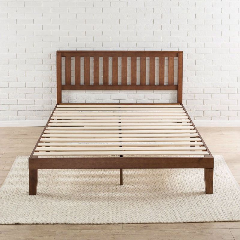 Photo 1 of 14 in. Natural Twin Solid Wood Platform Bed with Wooden Slats