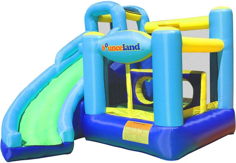 Photo 1 of Bounceland Ultimate Combo Inflatable Bounce House, 12 ft L x 10 ft W x 8 ft H, Basketball Hoop, Obstacle Wall, Fun Tunnel, Slide and Bounce Area for Kids
