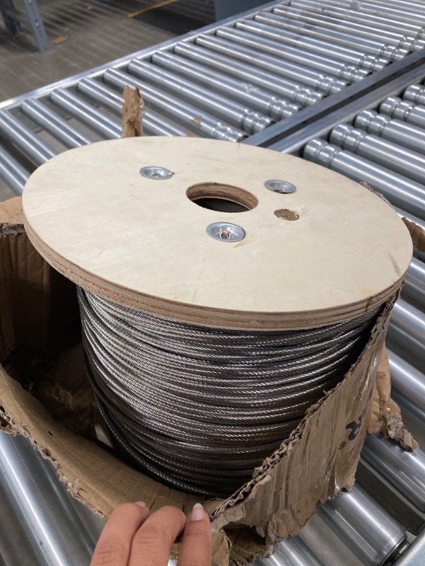 Photo 1 of 500FT 304 Stainless Steel Cable, Stainless Steel Decking Railing 3/16 inch with 7 x 19 Strand Construction, 3700lbs Breaking Strength Marine Grade for Rail, Deck, Clothesline and DIY Balustrade