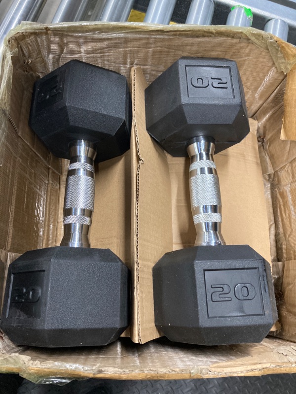 Photo 1 of CAP Barbell Coated Dumbbell Set | 50lbs, 100lbs, 150lbs | Multiple Options Chrome Handle 100 Lbs Set