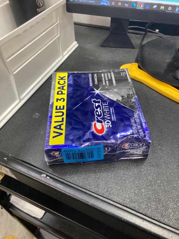 Photo 1 of Crest 3D White Advanced Charcoal Teeth Whitening Toothpaste with Fluoride, 3.3 oz, Pack of 3